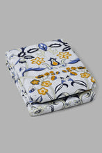 Load image into Gallery viewer, Redtag-Blue-Floral-Print-Reversible-3-Piece-Duvet-Cover-Set-(Double-Size)-Duvet-Covers-Home-Bedroom-