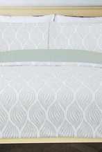 Load image into Gallery viewer, Redtag-Teal-Leaf-Print-Reversible-3-Piece-Duvet-Cover-Set-
(Double-Size)-Duvet-Covers-Home-Bedroom-