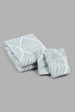 Load image into Gallery viewer, Redtag-Teal-Leaf-Print-Reversible-3-Piece-Duvet-Cover-Set-
(Double-Size)-Duvet-Covers-Home-Bedroom-