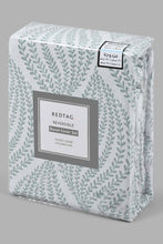 Load image into Gallery viewer, Redtag-Teal-Leaf-Print-Reversible-3-Piece-Duvet-Cover-Set-
(Double-Size)-Duvet-Covers-Home-Bedroom-