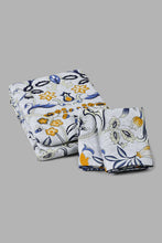 Load image into Gallery viewer, Redtag-Blue-Floral-Print-Reversible-3-Piece-Duvet-Cover-Set-(King-Size)-Duvet-Covers-Home-Bedroom-