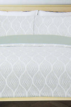 Load image into Gallery viewer, Redtag-Teal-Leaf-Print-Reversible-3-Piece-Duvet-Cover-Set-
(King-Size)-Duvet-Covers-Home-Bedroom-