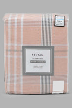 Load image into Gallery viewer, Redtag-Pink-Check-Print-Print-Reversible-3-Piece-Duvet-Cover-Set-(Double-Size)-Duvet-Covers-Home-Bedroom-