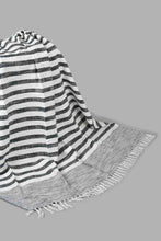 تنزيل الصورة على معرض الصور، Redtag-Navy-Stripes-Throw-With-Tassel-Throws-Home-Bedroom-