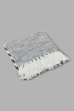 تنزيل الصورة على معرض الصور، Redtag-Navy-Stripes-Throw-With-Tassel-Throws-Home-Bedroom-