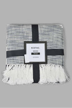 تنزيل الصورة على معرض الصور، Redtag-Navy-Stripes-Throw-With-Tassel-Throws-Home-Bedroom-