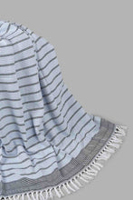 تنزيل الصورة على معرض الصور، Redtag-White/Navy-Geometric-Throw-With-Tassel-Throws-Home-Bedroom-