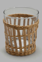 Load image into Gallery viewer, Redtag-Brown-Glass-Tumbler-With-Weaving-Tumblers-Home-Dining-