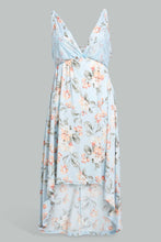 Load image into Gallery viewer, Redtag-Pale-Blue-Floral-Printed-Hi-Low-Chemise-Chemises-Women's-