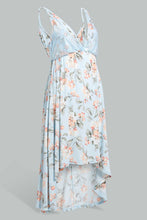 Load image into Gallery viewer, Redtag-Pale-Blue-Floral-Printed-Hi-Low-Chemise-Chemises-Women's-