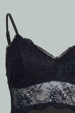 تنزيل الصورة على معرض الصور، Redtag-Black-Plain-Padded-Lace-Chemise-Chemises-Women's-