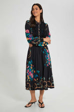 Load image into Gallery viewer, Redtag-Scarf-Print-Lace-Detail-Pleated-Dress-Dresses-Women's-