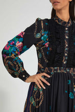 Load image into Gallery viewer, Redtag-Scarf-Print-Lace-Detail-Pleated-Dress-Dresses-Women's-