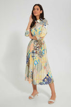 تنزيل الصورة على معرض الصور، Redtag-Yellow-Printed-Midi-Dress-Dresses-Women's-