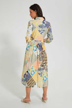 تنزيل الصورة على معرض الصور، Redtag-Yellow-Printed-Midi-Dress-Dresses-Women's-