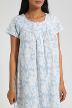 تنزيل الصورة على معرض الصور، Redtag-Pale-Blue-Floral-Printed-Nightgown-Nightgowns-Women's-