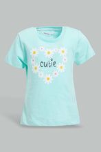 تنزيل الصورة على معرض الصور، Redtag-Mint-Floral-Aop-Pyjama-Set-Pyjama-Sets-Infant-Girls-3 to 24 Months