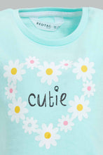 تنزيل الصورة على معرض الصور، Redtag-Mint-Floral-Aop-Pyjama-Set-Pyjama-Sets-Infant-Girls-3 to 24 Months
