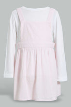 تنزيل الصورة على معرض الصور، Redtag-Blue-Stripped-Seesucker-Dress-With-T-Shirt-Dresses-Infant-Girls-3 to 24 Months