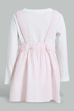 تنزيل الصورة على معرض الصور، Redtag-Blue-Stripped-Seesucker-Dress-With-T-Shirt-Dresses-Infant-Girls-3 to 24 Months