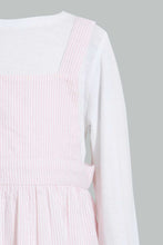 تنزيل الصورة على معرض الصور، Redtag-Blue-Stripped-Seesucker-Dress-With-T-Shirt-Dresses-Infant-Girls-3 to 24 Months