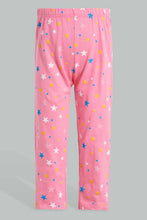 تنزيل الصورة على معرض الصور، Redtag-Fuchsia-Rainbow-Print-Pyjama-Set-Pyjama-Sets-Infant-Girls-3 to 24 Months