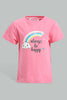 Redtag-Fuchsia-Rainbow-Print-Pyjama-Set-Pyjama-Sets-Infant-Girls-3 to 24 Months