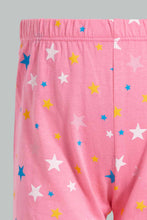 تنزيل الصورة على معرض الصور، Redtag-Fuchsia-Rainbow-Print-Pyjama-Set-Pyjama-Sets-Infant-Girls-3 to 24 Months