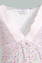 Load image into Gallery viewer, Redtag-White-Floral-Printed-Chemise-With-Lace-Chemises-Women's-