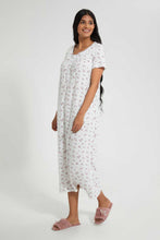 تنزيل الصورة على معرض الصور، Redtag-Ivory-Floral-Printed-Nightgown-Nightgowns-Women's-