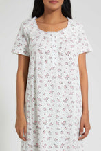 تنزيل الصورة على معرض الصور، Redtag-Ivory-Floral-Printed-Nightgown-Nightgowns-Women's-