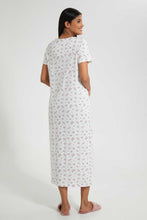 تنزيل الصورة على معرض الصور، Redtag-Ivory-Floral-Printed-Nightgown-Nightgowns-Women's-