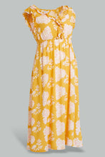 تنزيل الصورة على معرض الصور، Redtag-Yellow-Floral-Printed-Nightgown-Nightgowns-Women's-