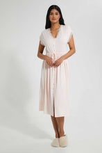 تنزيل الصورة على معرض الصور، Redtag-Peach-Polka-Printed-Nightgown-Nightgowns-Women's-