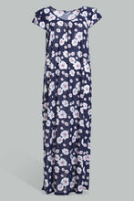تنزيل الصورة على معرض الصور، Redtag-Pale-Blue-Floral-Printed-Nightgpwn-Nightgowns-Women's-