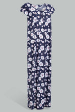 تنزيل الصورة على معرض الصور، Redtag-Pale-Blue-Floral-Printed-Nightgpwn-Nightgowns-Women's-