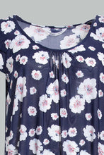 تنزيل الصورة على معرض الصور، Redtag-Pale-Blue-Floral-Printed-Nightgpwn-Nightgowns-Women's-