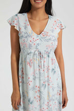 تنزيل الصورة على معرض الصور، Redtag-Pale-Blue-Floral-Printed-Nightgown-Nightgowns-Women's-