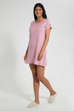 Load image into Gallery viewer, Redtag-Pale-Pink-Polka-Printed-Nightshirt-With-Pocket-Nightshirts-Women's-