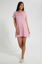 Load image into Gallery viewer, Redtag-Pale-Pink-Polka-Printed-Nightshirt-With-Pocket-Nightshirts-Women's-