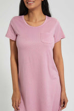 Load image into Gallery viewer, Redtag-Pale-Pink-Polka-Printed-Nightshirt-With-Pocket-Nightshirts-Women's-