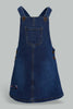 Redtag-White-Aop-Top-With-Denim-Dungree-Sets-Infant-Girls-3 to 24 Months
