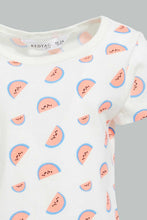 تنزيل الصورة على معرض الصور، Redtag-White-Aop-Top-With-Denim-Dungree-Sets-Infant-Girls-3 to 24 Months