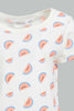 Redtag-White-Aop-Top-With-Denim-Dungree-Sets-Infant-Girls-3 to 24 Months