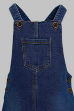 تنزيل الصورة على معرض الصور، Redtag-White-Aop-Top-With-Denim-Dungree-Sets-Infant-Girls-3 to 24 Months