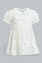 تنزيل الصورة على معرض الصور، Redtag-White-Peterpan-Collar-Bunnt-Dress-Dresses-Baby-0 to 12 Months