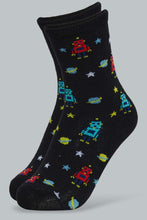 Load image into Gallery viewer, Redtag-Assorted-3-Pk-Robot-Long-Socks-Ankle-Socks-Boys-2 to 8 Years