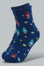 Load image into Gallery viewer, Redtag-Assorted-3-Pk-Robot-Long-Socks-Ankle-Socks-Boys-2 to 8 Years