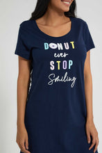 تنزيل الصورة على معرض الصور، Redtag-Navy-Printed-Nightshirt-(2-Pack)-Nightshirts-Women's-