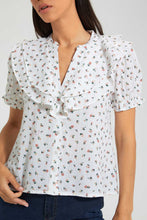 Load image into Gallery viewer, Redtag-Cream-Ditsy-Floral-Seersucker-Blouse-Blouses-Women's-
